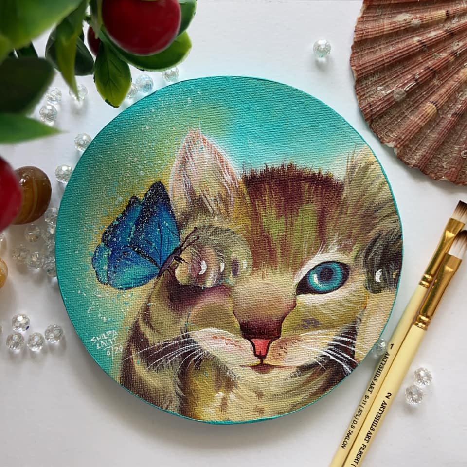 Learn to Paint 3 Adorable Kitties with Teasing Butterflies - A Step-by-Step Workshop