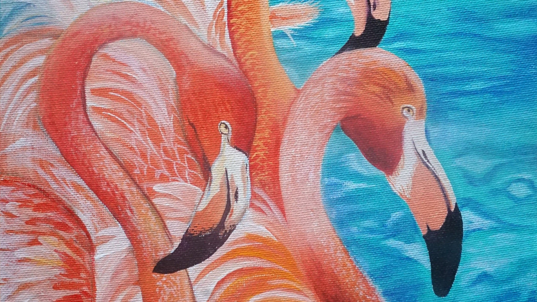 Bring Your Walls to Life with Flamingos: Two Step-by-Step Acrylic Painting Workshops of Flamingo Family and Trio