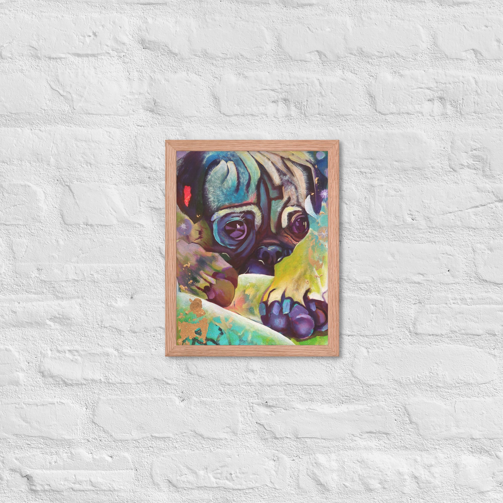 FRAMED ART PRINT :- THE PUG