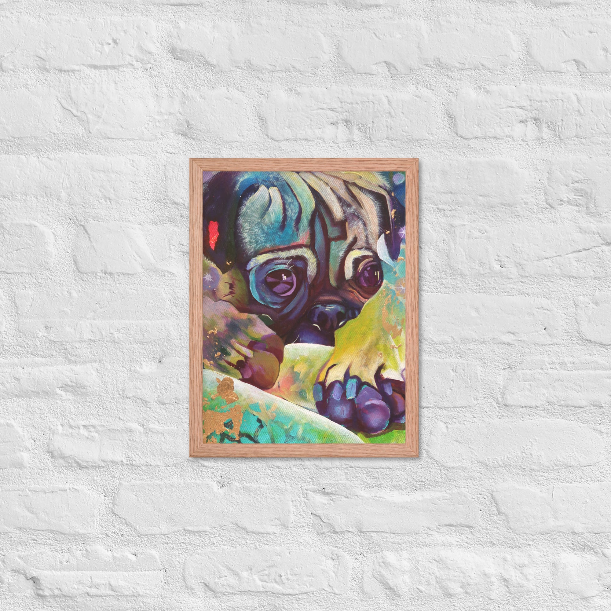 FRAMED ART PRINT :- THE PUG