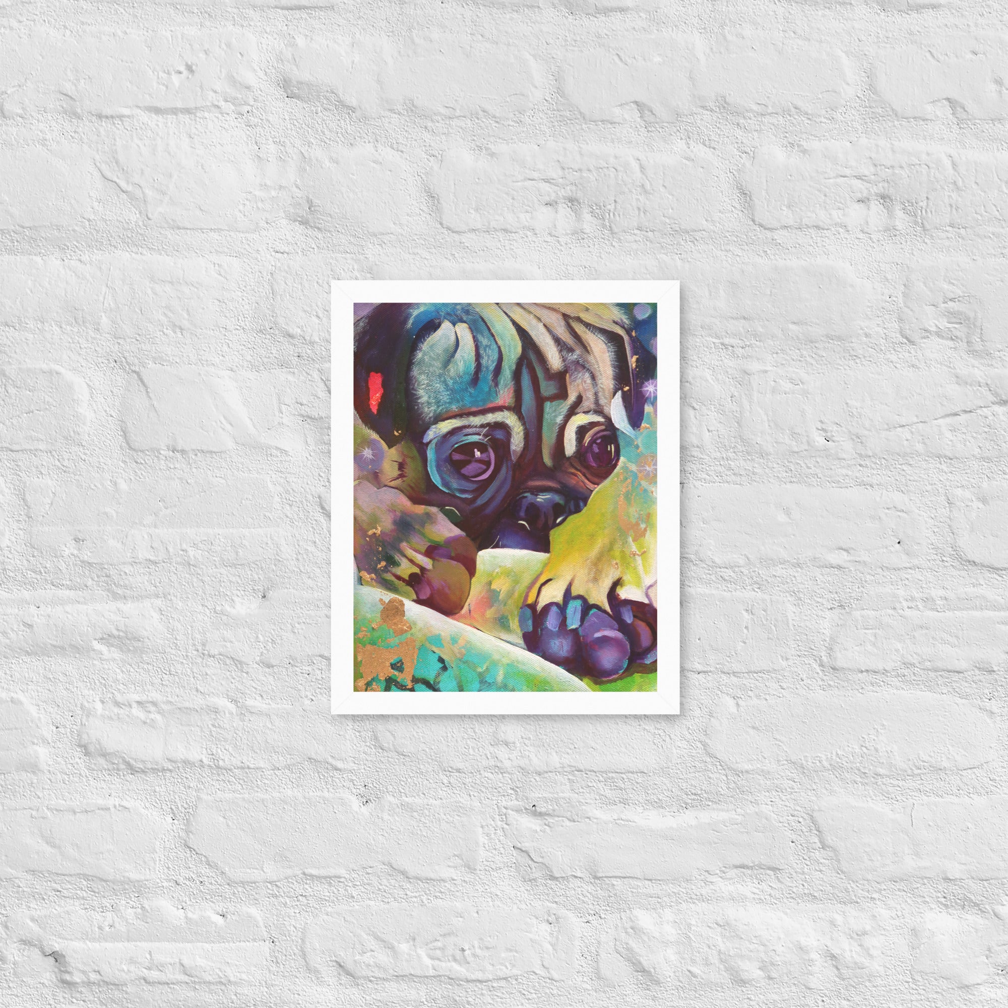 FRAMED ART PRINT :- THE PUG