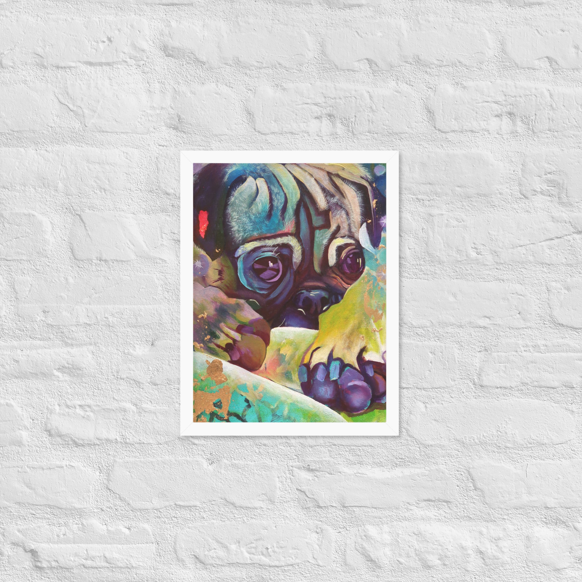 FRAMED ART PRINT :- THE PUG
