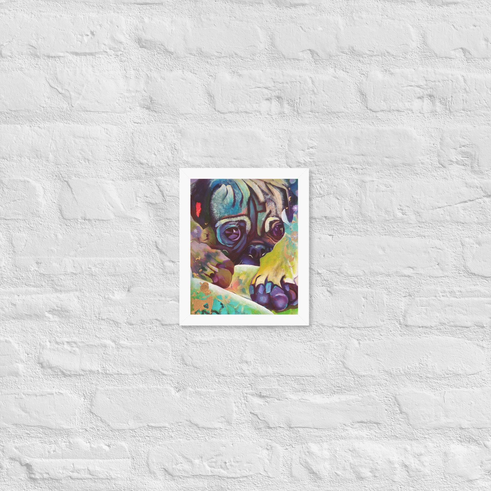 FRAMED ART PRINT :- THE PUG