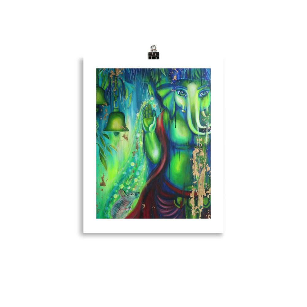 FINE ART PRINT :- “ LORD GANESHA WITH MOOSHAK “
