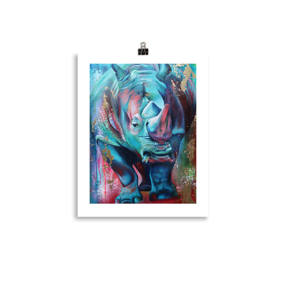 FINE ART PRINT :- RHINO