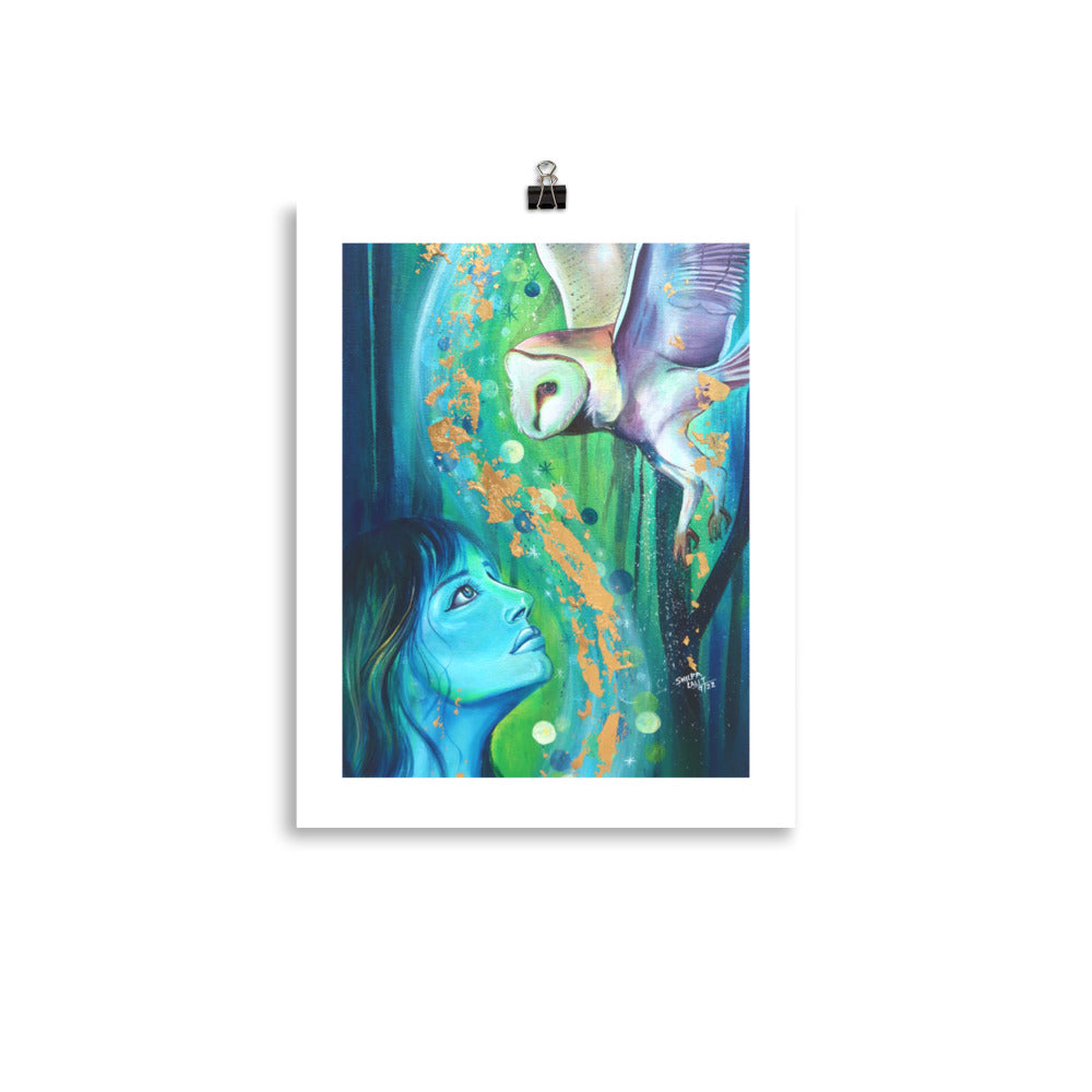 FINE ART PRINT :- Connection | Girl and the owl