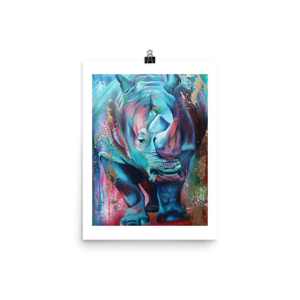 FINE ART PRINT :- RHINO