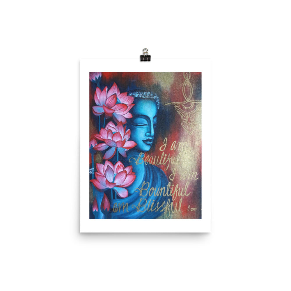 FINE ART PRINT :- “ I AM AFFIRMATION MEDITATING BUDDHA "