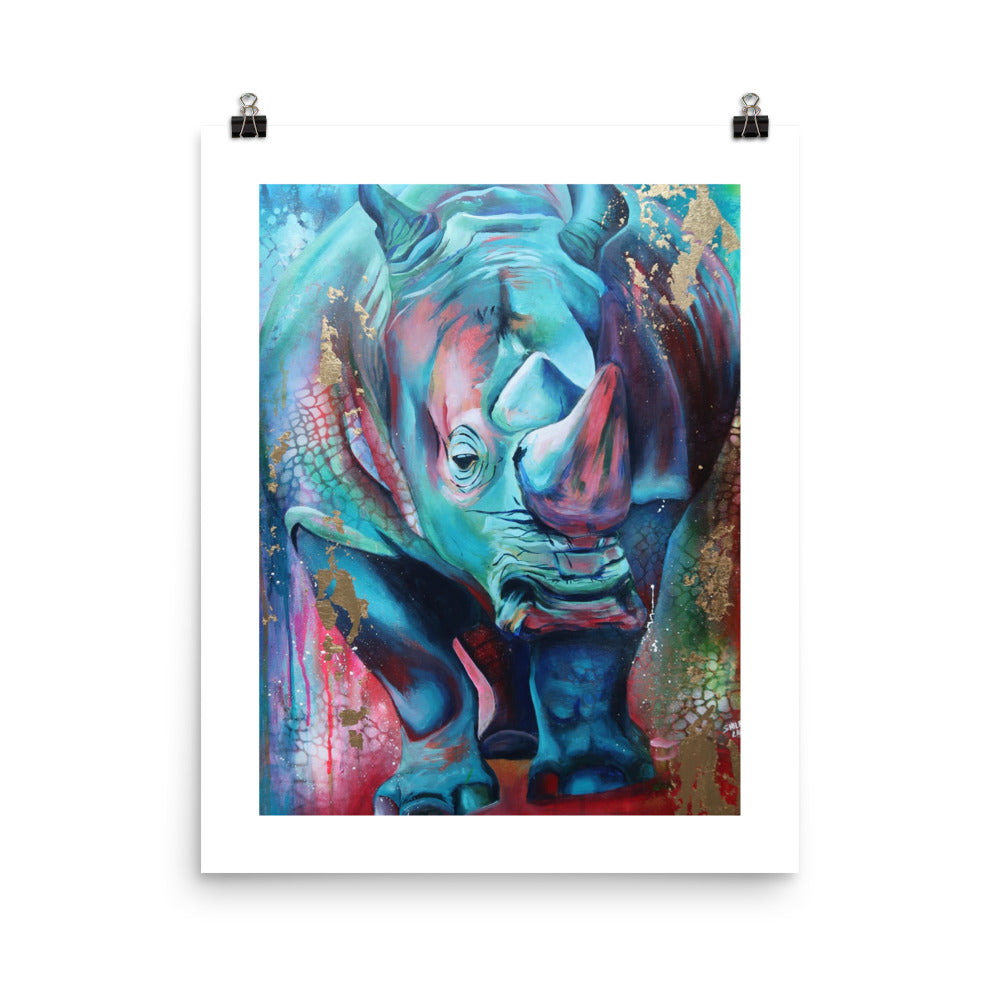 FINE ART PRINT :- RHINO