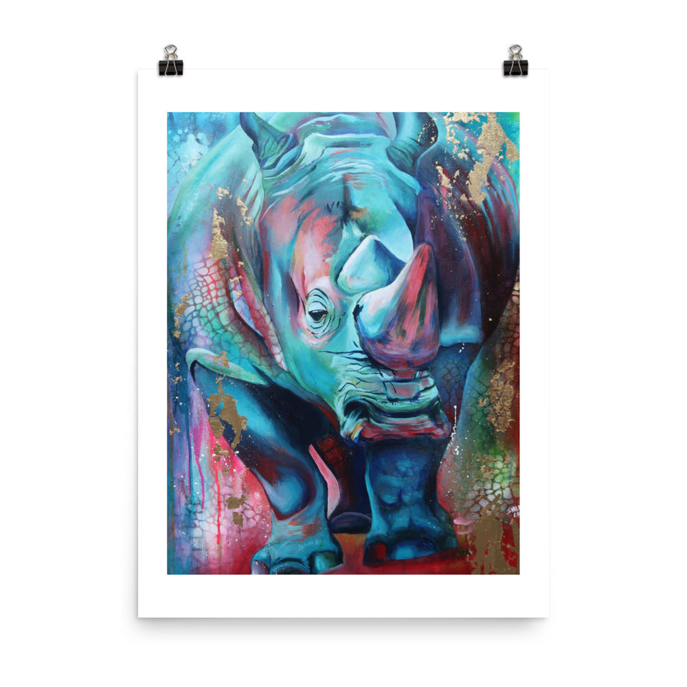 FINE ART PRINT :- RHINO