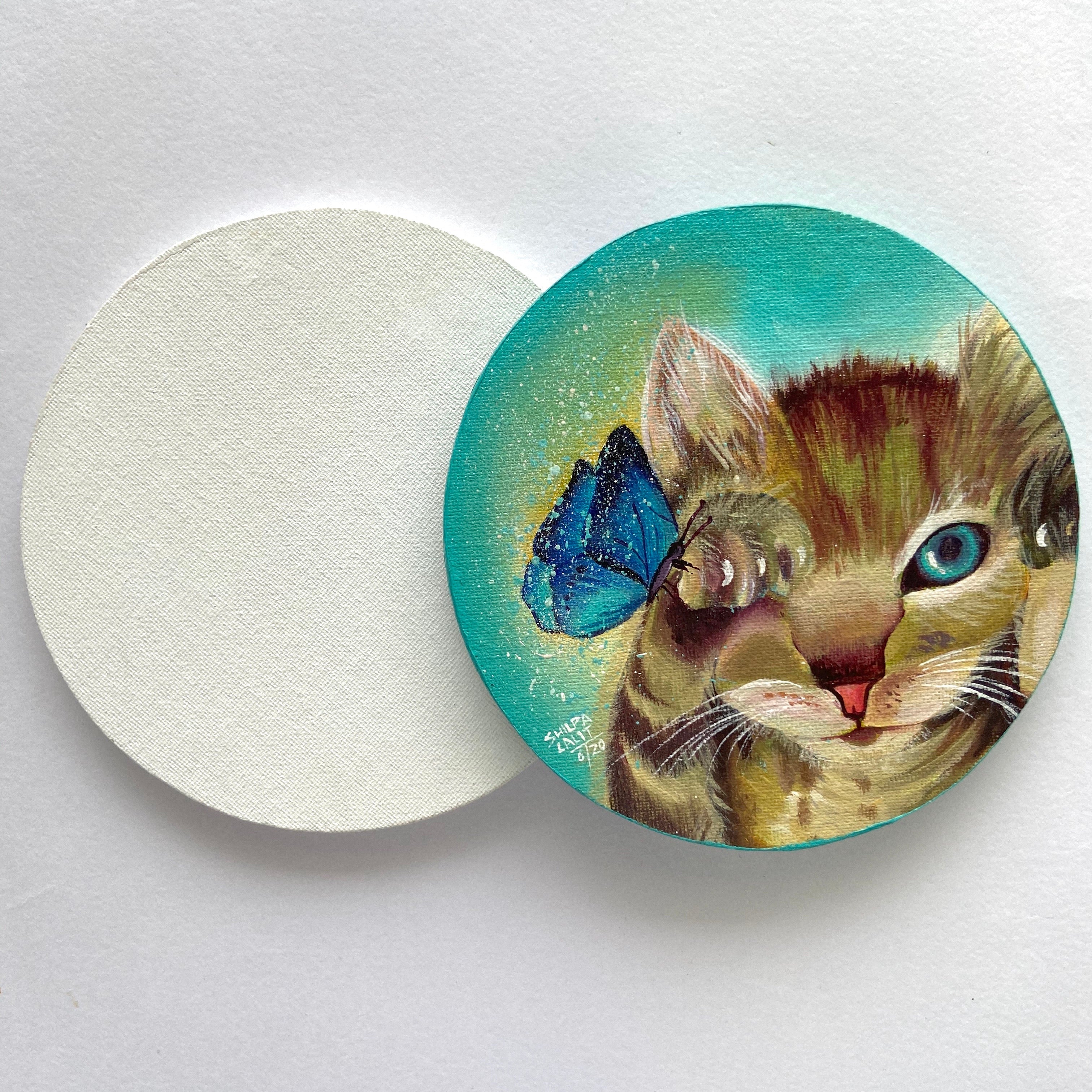 6" WOODEN ROUND CANVAS PANELS 2 PIECES