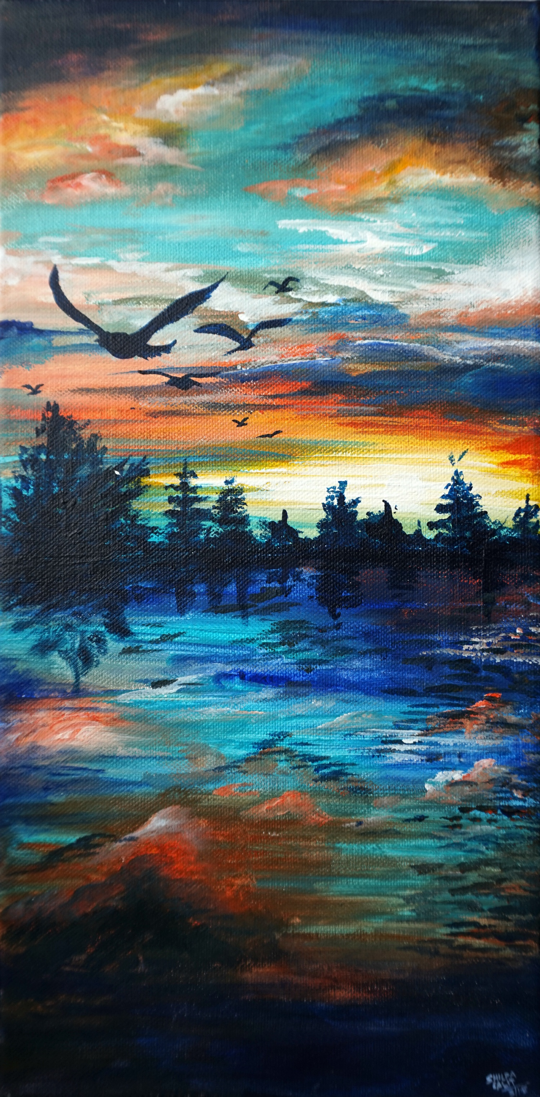 Sunset Acrylic Painting Workshop (2 Paintings) | Step-by-Step Canvas Art Class for Beginners