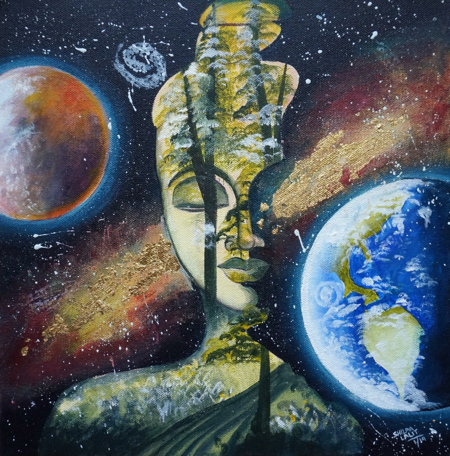 Meditating Buddha: Peace Within You : Detailed Acrylic &amp; Mixed Media Painting Workshop