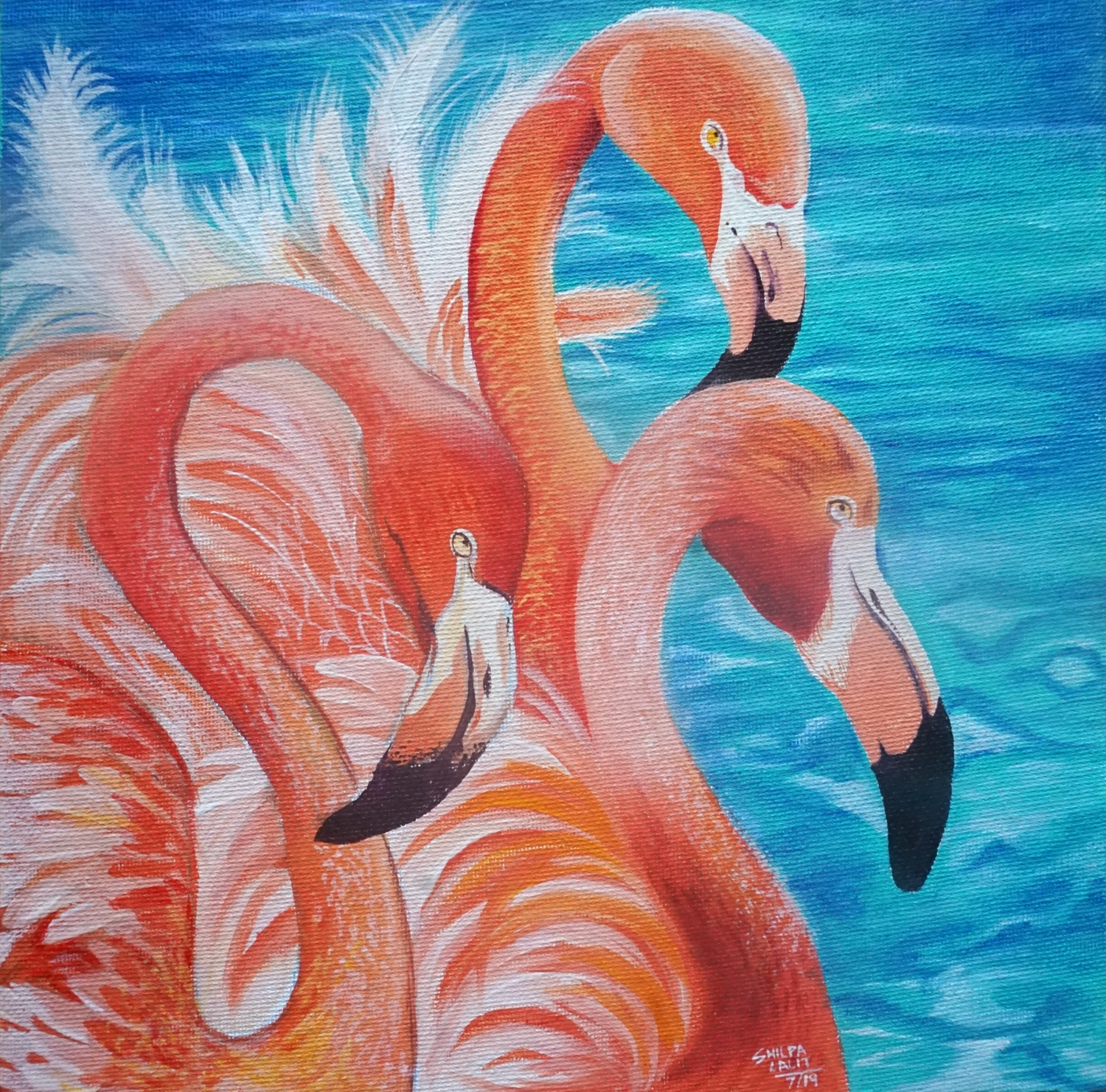 4 birds acrylic painting workshop bundle | Flamingo, Macaw, Owl &amp; Beach Birds | Step by step detailed workshops