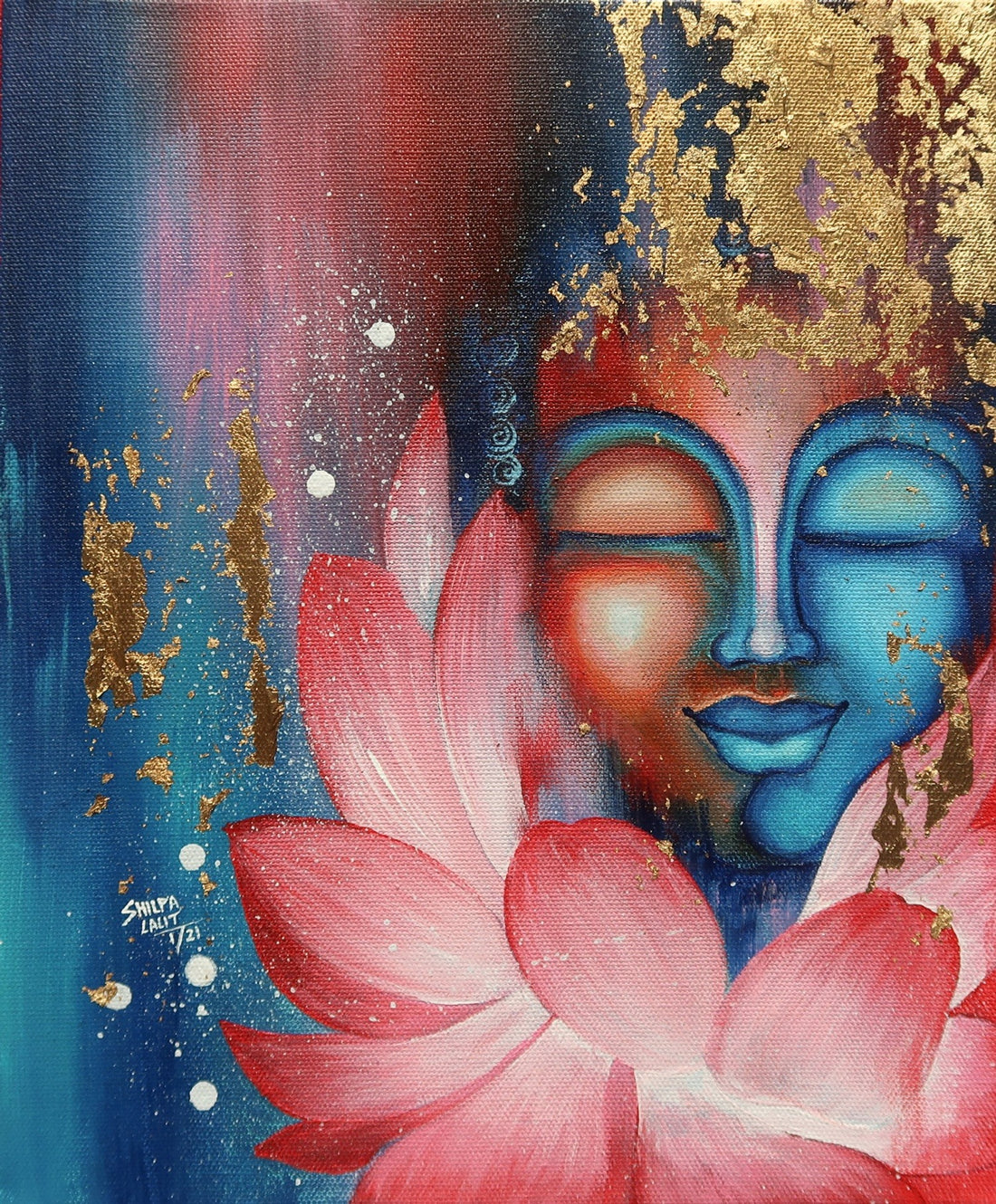 Listen to the Universe + Happiness & Peace : 2 Detailed Buddha Acrylic & Gold Leaf Painting Workshops