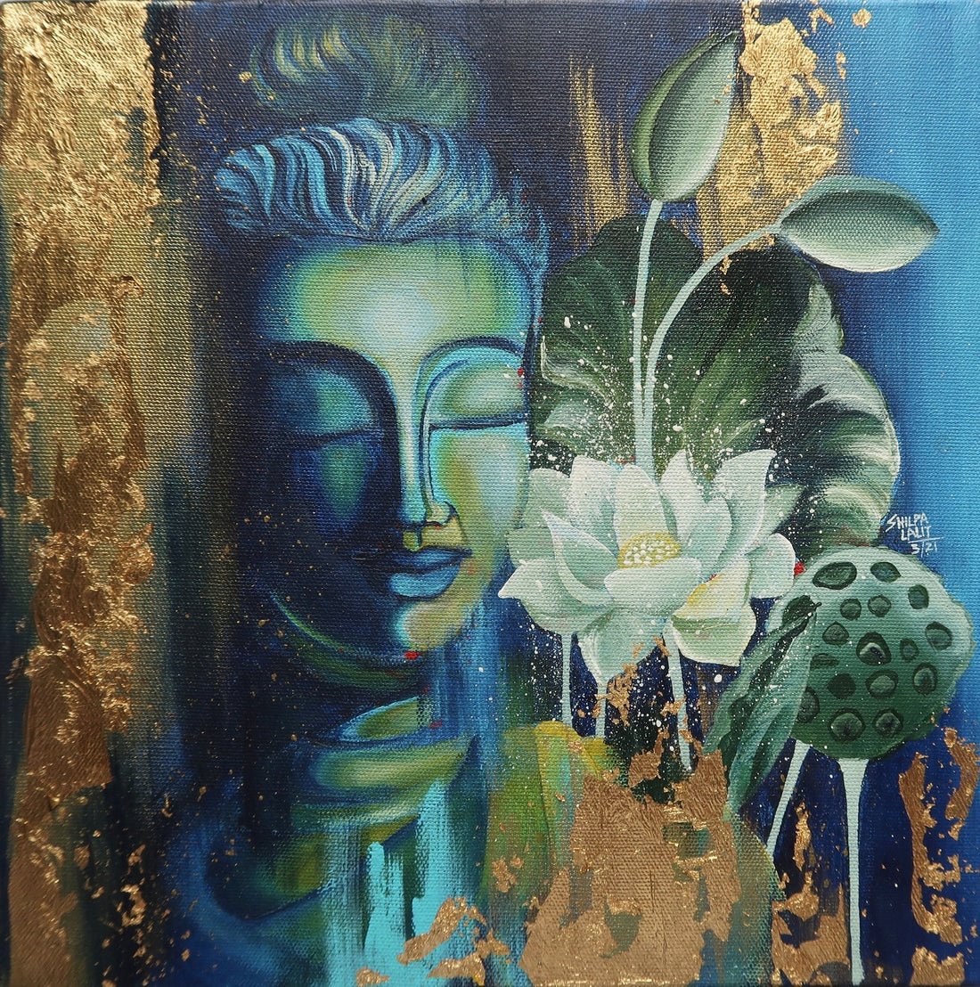 Listen to the Universe + Happiness &amp; Peace : 2 Detailed Buddha Acrylic &amp; Gold Leaf Painting Workshops