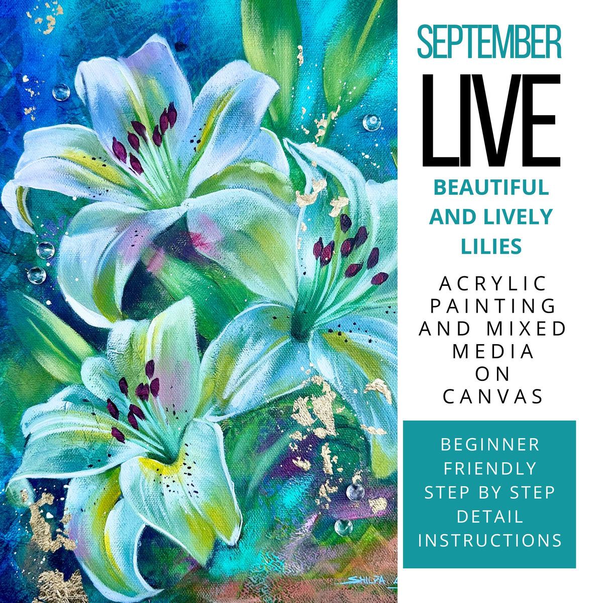 4 Months of LIVE Mixed Media &amp; Acrylic Painting Workshops | September–December 2026 🎨❤️