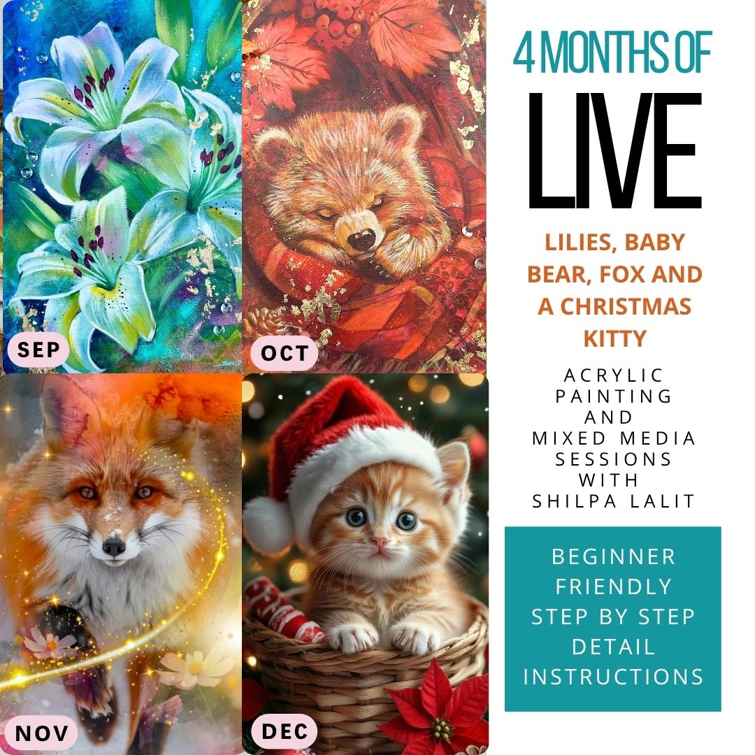 4 Months of LIVE Mixed Media & Acrylic Painting Workshops | SeptemberāDecember 2026 šØā¤ļø