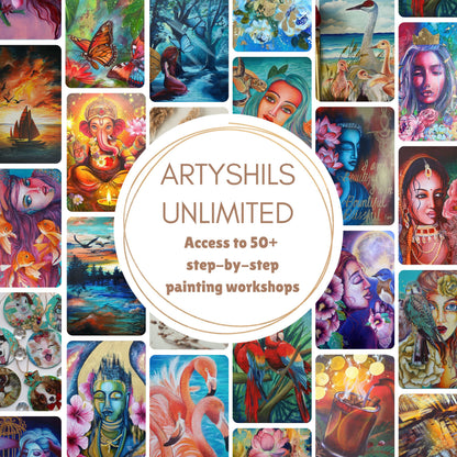 Artyshils Unlimited : Rent the Workshops | 50+ Beginner-Friendly Painting Classes (Acrylic &amp; Mixed Media)