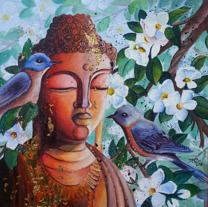 5 Buddha Acrylic Painting Workshops Bundle | Acrylic Painting and Gold Leaf Art Classes for Beginners | Step-by-Step Spiritual Art Course