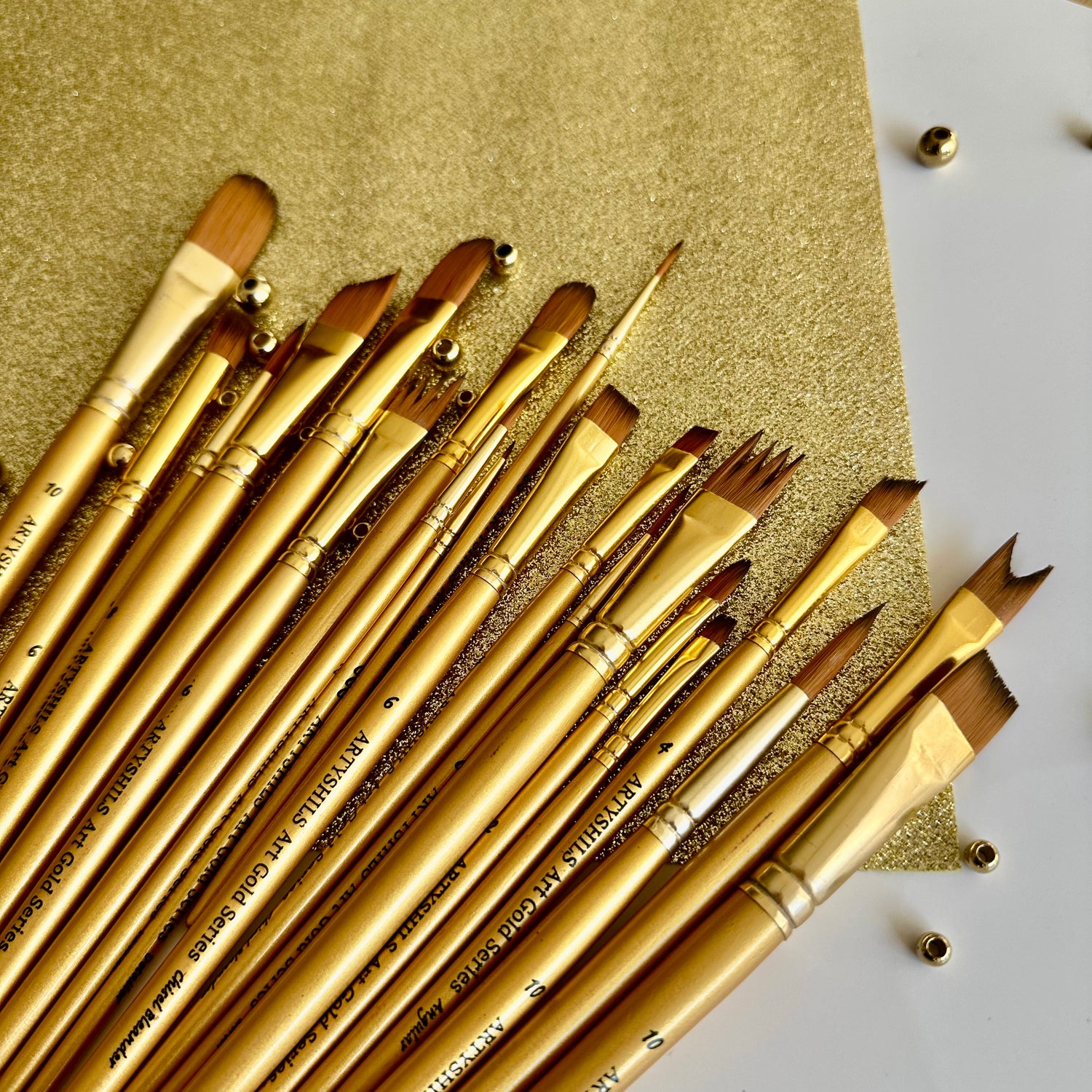 All 20 Brushes : Gold Glow Collection | Synthetic Hair | Vegan