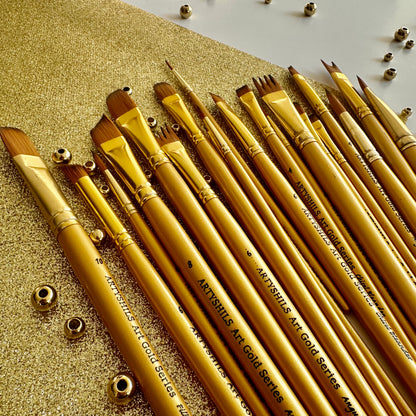 All 20 Brushes : Gold Glow Collection | Synthetic Hair | Vegan