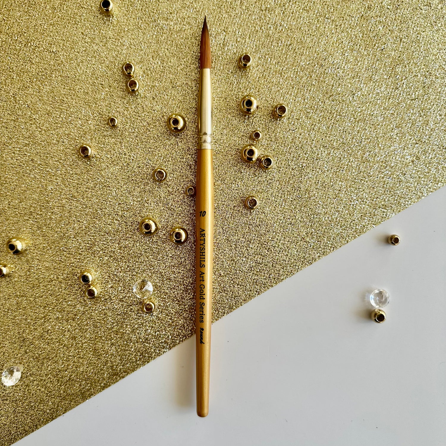 No.10 Round Brush : Gold Glow Collection | Synthetic Hair | Vegan