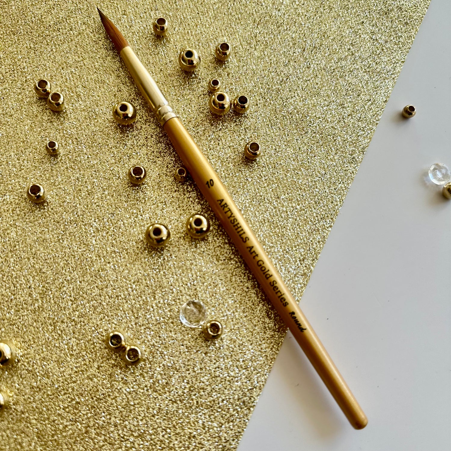 No.10 Round Brush : Gold Glow Collection | Synthetic Hair | Vegan