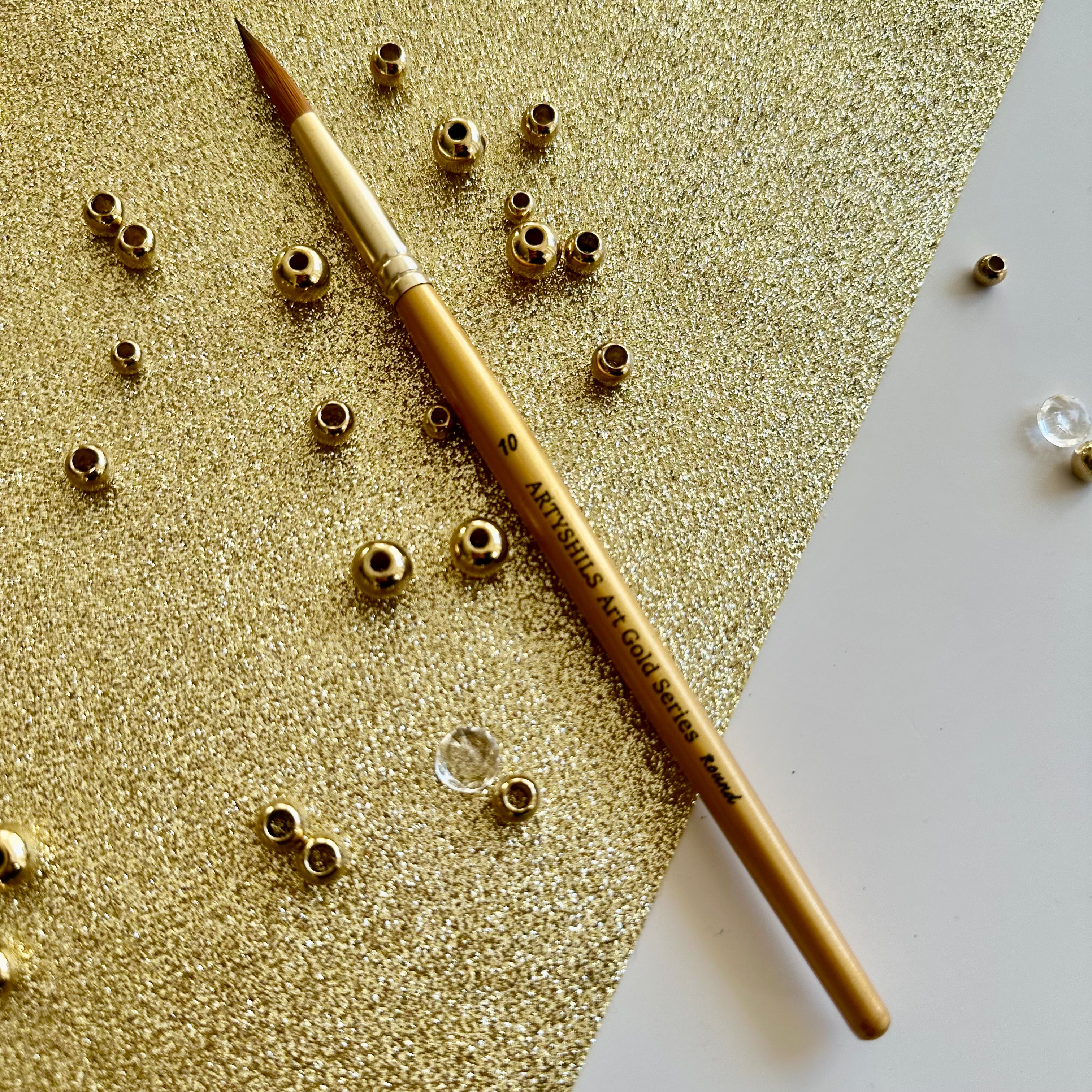 No.10 Round Brush : Gold Glow Collection | Synthetic Hair | Vegan