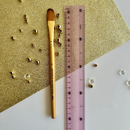 No.8 Filbert Hair Brush : Gold Glow Collection | Synthetic Hair | Vegan