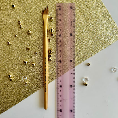 No.6 Angular Comb hair Brush : Gold Glow Collection | Synthetic Hair | Vegan