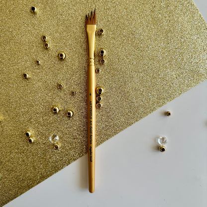 No.6 Angular Comb hair Brush : Gold Glow Collection | Synthetic Hair | Vegan