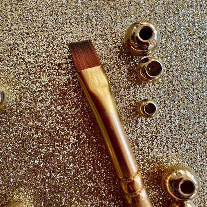 No.4 Chisel Blender Brush : Gold Glow Collection | Synthetic Hair | Vegan