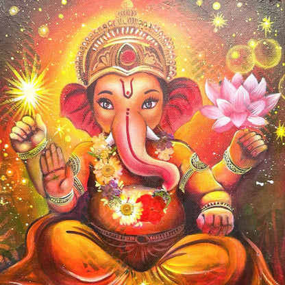 Divine Ganesha Acrylic Painting Workshop | Step-by-Step Mixed Media Canvas Art Class for Beginners &amp; Artists