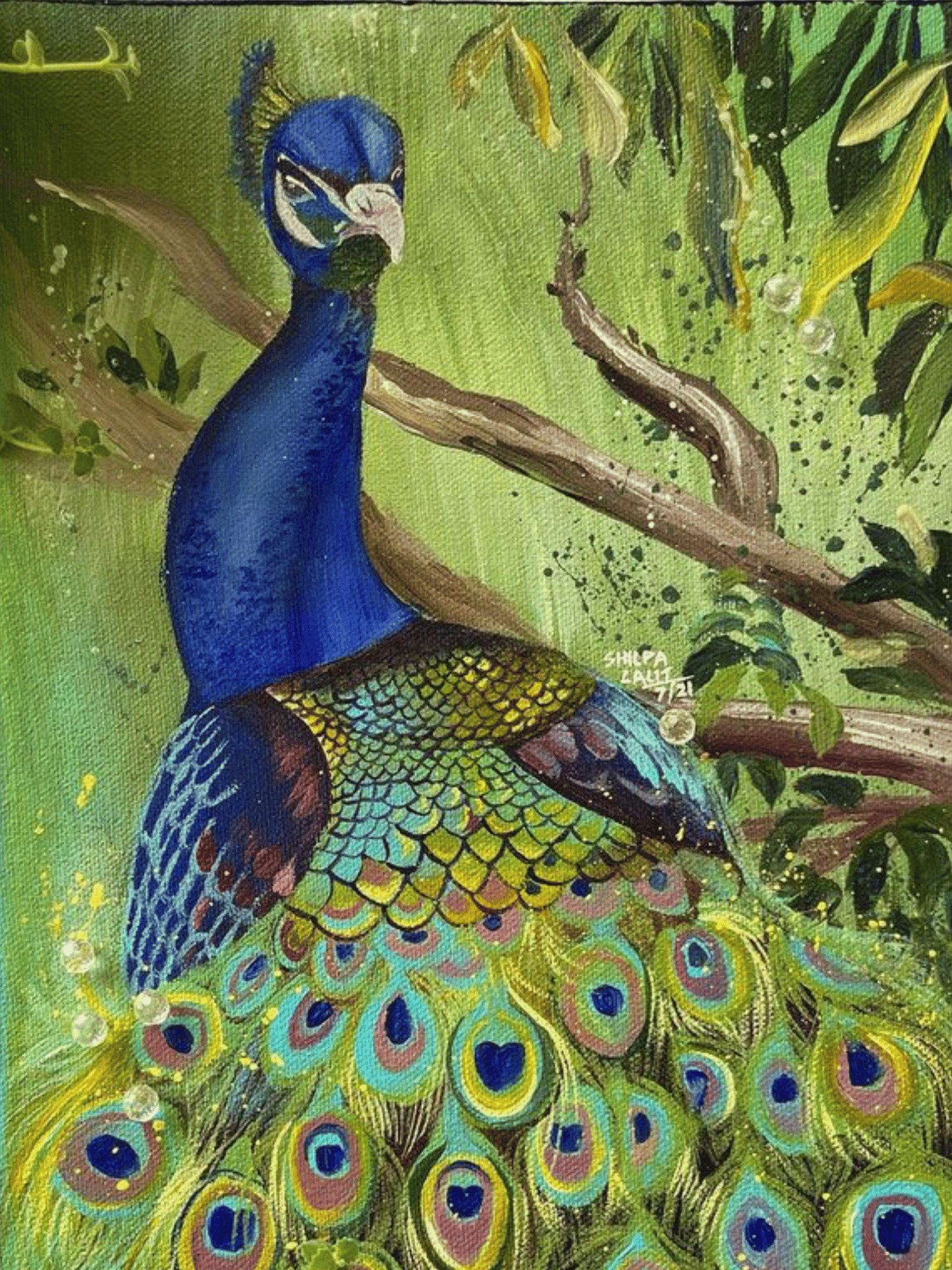 FREE Peacock Acrylic Painting Workshop | Learn to Paint a Beautiful Peacock on Canvas (Beginner Friendly Online Class)