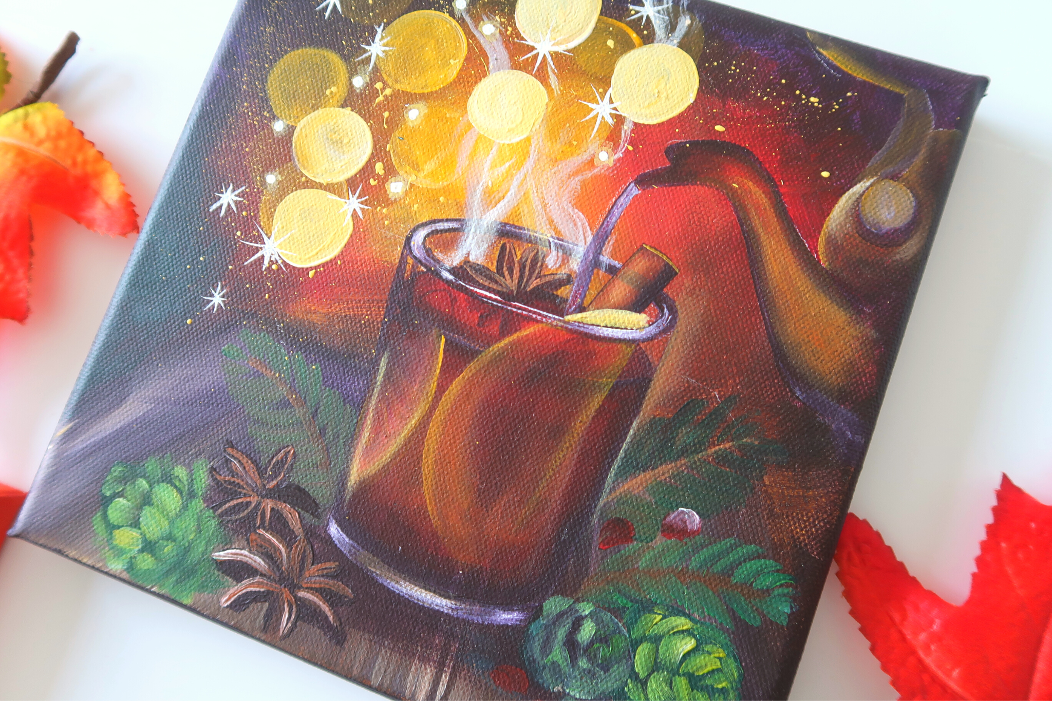 Fall Acrylic Painting Workshop (5 Canvases) | Beginner Step-by-Step Autumn Art Class Online