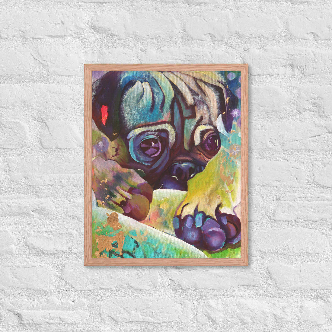FRAMED ART PRINT :- THE PUG
