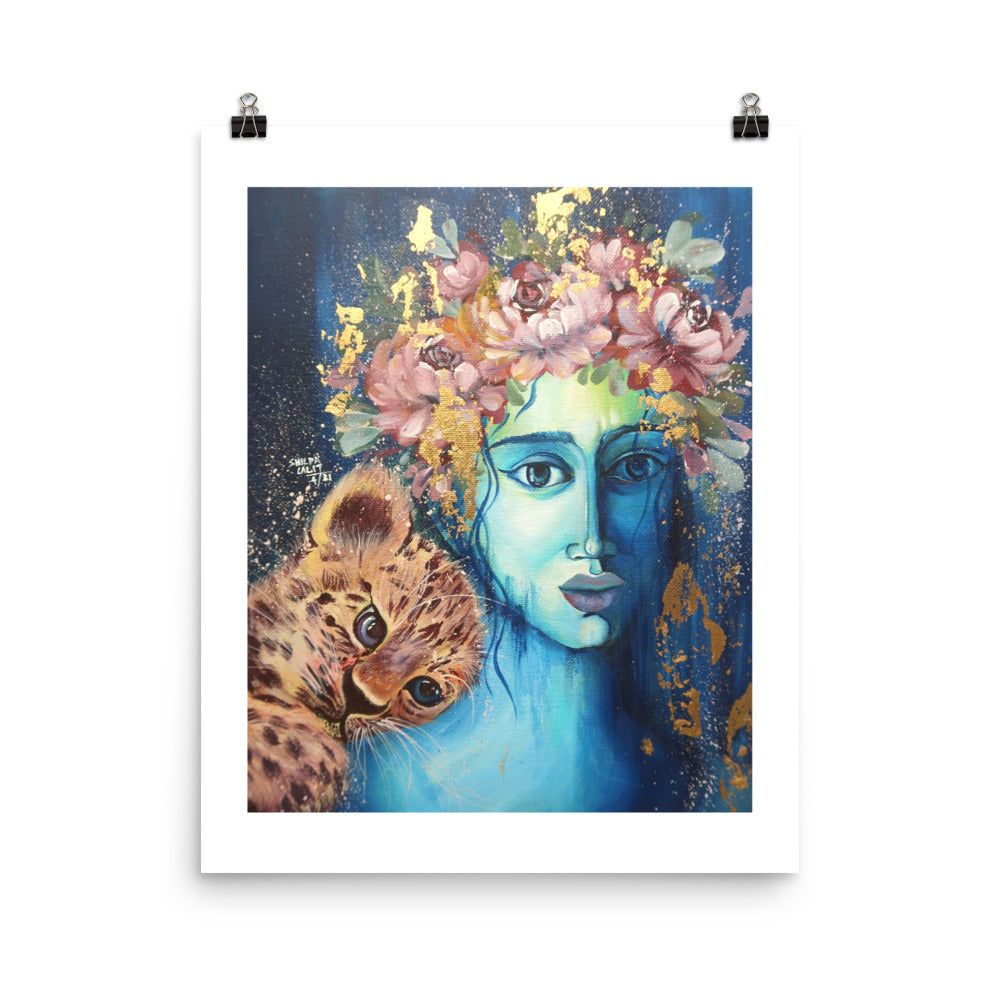 FINE ART PRINT :- GIRL WITH THE TIGER